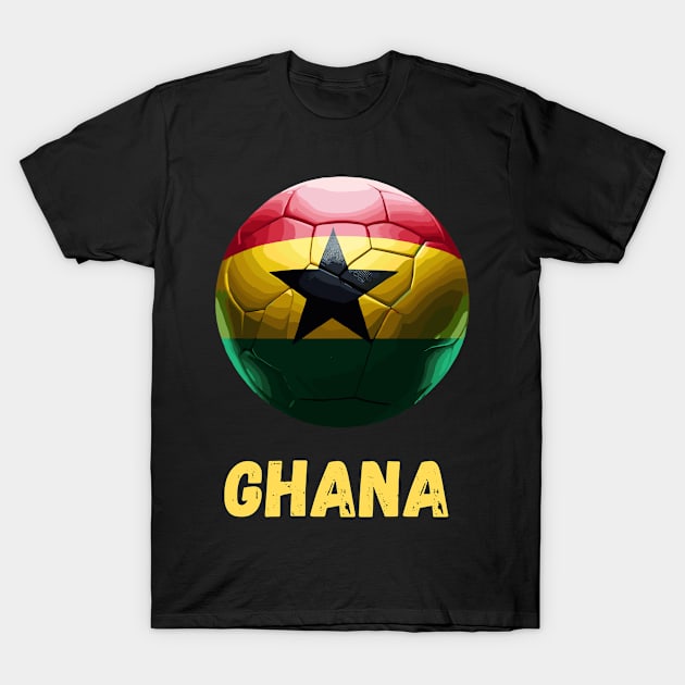 Ghana Flag Football T-Shirt by Graceful Designs